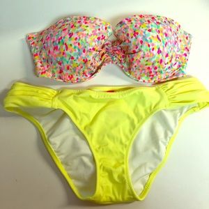 VICTORIA’S SECRET Bandeau Bustier & Bikini Bottoms